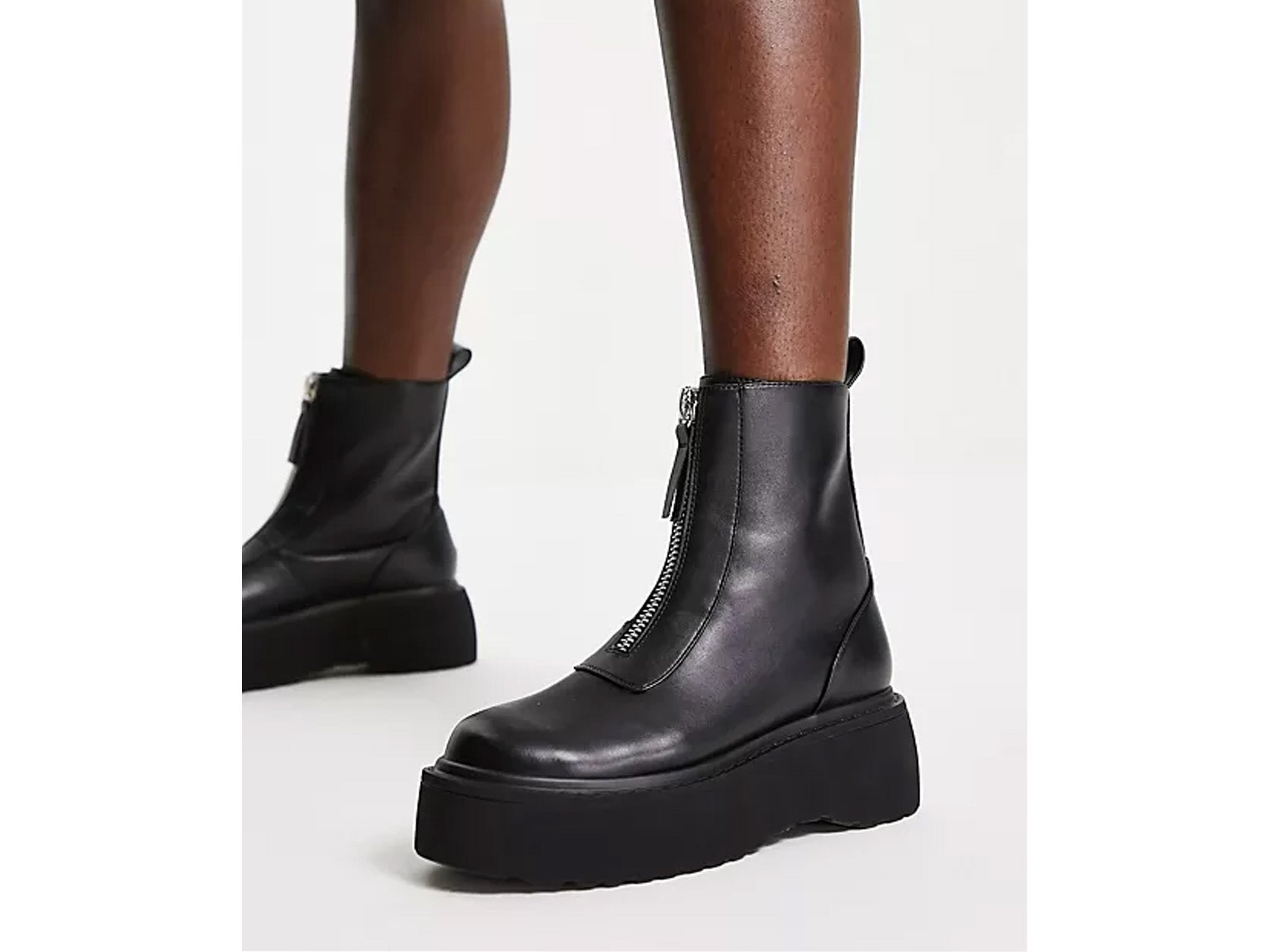 Asos chunky black boots The Row front zip dupes for just 40